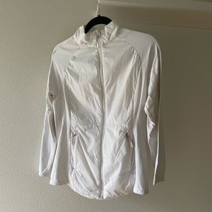 Womens lightweight jacket athletic jacket white workout zip up jacket medium